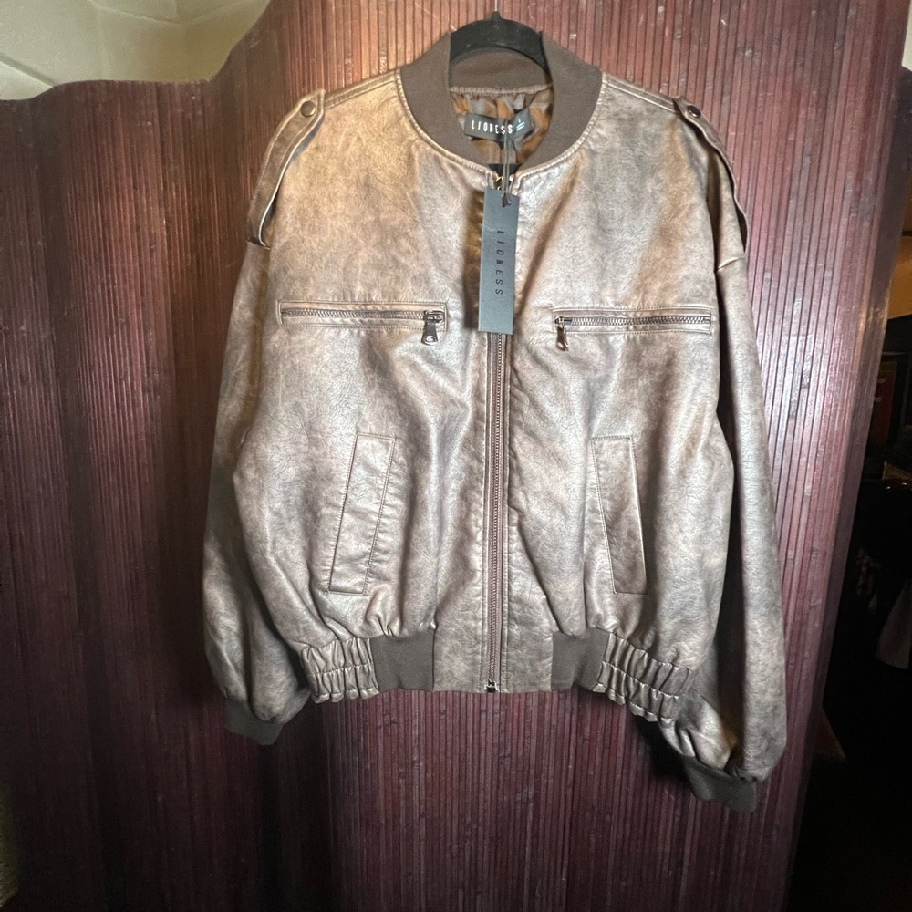 Princess Polly Women’s Brown Bomber Jacket